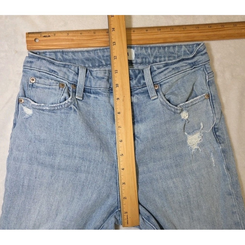 PISTOLA Monroe Crop Womens Jeans DISTRESSED HIGH RISE Light Wash Size 26 - Picture 4 of 10